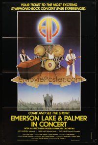 9b279 EMERSON, LAKE & PALMER IN CONCERT 1sh '81 symphonic rock 'n' roll, cool art of band!