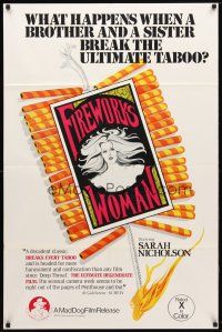 9b309 FIREWORKS WOMAN 1sh '75 early Wes Craven, what happens when a brother & sister break taboo?