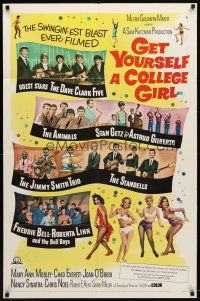 9b348 GET YOURSELF A COLLEGE GIRL 1sh '64 hip-est happiest rock & roll show, Dave Clark 5 & more!