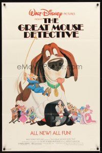 9b373 GREAT MOUSE DETECTIVE 1sh '86 Walt Disney's crime-fighting Sherlock Holmes rodent cartoon!