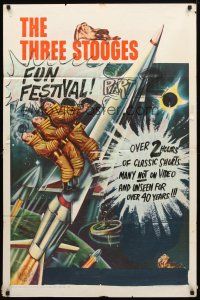 9b390 HAVE ROCKET WILL TRAVEL 1sh '59 wonderful sci-fi art of The Three Stooges in space!