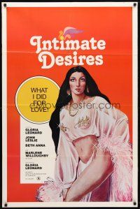 9b447 INTIMATE DESIRES 1sh '78 art of sexy star & director Gloria Leonard!