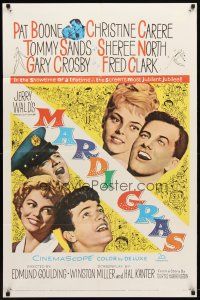 9b566 MARDI GRAS 1sh '58 Pat Boone, Gary Crosby, Tommy Sands, Dick Sargent, Sheree North!