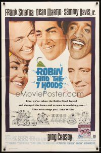 9b748 ROBIN & THE 7 HOODS 1sh '64 Frank Sinatra, Dean Martin, Sammy Davis, Bing Crosby, Rat Pack!