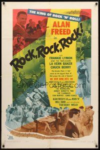 9b754 ROCK ROCK ROCK 1sh '56 Alan Freed, Chuck Berry, Connie Francis & Bo Diddley!
