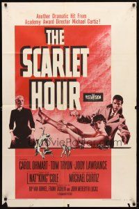 9b777 SCARLET HOUR 1sh '56 Michael Curtiz directed, sexy Carol Ohmart, Tom Tryon!