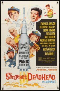 9b787 SERGEANT DEADHEAD 1sh '65 Frankie Avalon, sexy Deborah Walley, Buster Keaton