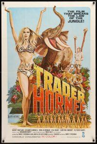 9b915 TRADER HORNEE 1sh '70 the film that breaks the law of the jungle, sexiest artwork!