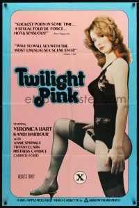 9b922 TWILIGHT PINK 1sh '81 sexy Veronica Hart in black lingerie & nylons!