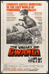 9b932 VALLEY OF GWANGI military 1sh '69 Ray Harryhausen, great artwork of cowboys vs dinosaurs!
