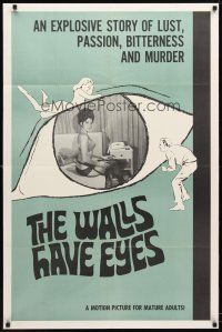 9b945 WALLS HAVE EYES 1sh '69 an explosive story of lust, passion, bitterness & murder!