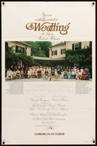 9b957 WEDDING teaser 1sh '78 Robert Altman, Carol Burnett, Mia Farrow, cast portrait!