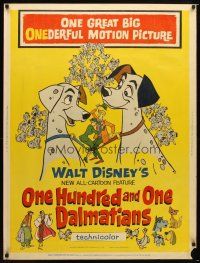 9c200 ONE HUNDRED & ONE DALMATIANS 30x40 '61 most classic Walt Disney canine family cartoon!