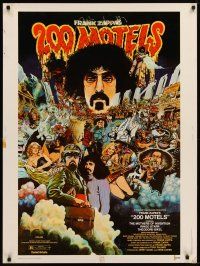 9c134 200 MOTELS 30x40 '71 directed by Frank Zappa, rock 'n' roll, wild artwork!