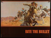 9c145 BITE THE BULLET teaser 30x40 '75 art of Gene Hackman, Candice Bergen & James Coburn!