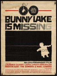 9c150 BUNNY LAKE IS MISSING 30x40 '65 directed by Otto Preminger, great artwork by Saul Bass!