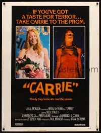 9c152 CARRIE 30x40 '76 Stephen King, Sissy Spacek before and after her bloodbath at the prom!