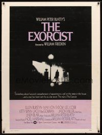 9c164 EXORCIST 30x40 '74 William Friedkin, Max Von Sydow, William Peter Blatty horror classic!