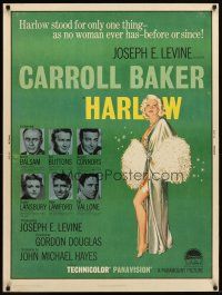 9c168 HARLOW 30x40 '65 full-length art of sexy Carroll Baker in the title role!