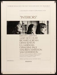 9c171 INTERIORS style B 30x40 '78 Diane Keaton, Mary Beth Hurt, directed by Woody Allen!