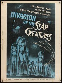 9c172 INVASION OF THE STAR CREATURES 30x40 '62 evil, beautiful, in their veins blood of monsters!