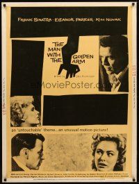 9c178 MAN WITH THE GOLDEN ARM 30x40 R60 classic Saul Bass artwork with images of top stars!