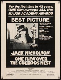 9c198 ONE FLEW OVER THE CUCKOO'S NEST 30x40 '75 Jack Nicholson & Sampson, Milos Forman classic!