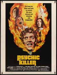9c205 PSYCHIC KILLER 30x40 '75 he freed mind & body to commit most sensual & shocking acts!