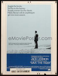 9c212 SAVE THE TIGER 30x40 '73 Oscar Winner Jack Lemmon will do anything to get 1 more season!