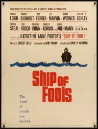 9c214 SHIP OF FOOLS 30x40 '65 Stanley Kramer's movie based on Katharine Anne Porter's book!