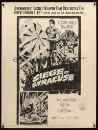 9c216 SIEGE OF SYRACUSE 30x40 '62 Rossano Brazzi, Tina Louise, the amazing story of Archimedes!