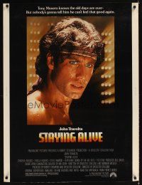 9c225 STAYING ALIVE 30x40 '83 super close up of John Travolta in Saturday Night Fever sequel!