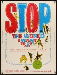 9c226 STOP THE WORLD I WANT TO GET OFF 30x40 '66 Tanner & Millicent Martin in Saville musical!