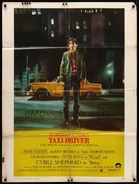 9c233 TAXI DRIVER 30x40 '76 classic art of Robert De Niro by cab, directed by Martin Scorsese!
