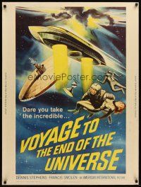 9c240 VOYAGE TO THE END OF THE UNIVERSE 30x40 '64 AIP, Ikarie XB 1, cool outer space sci-fi art!