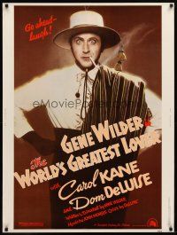 9c243 WORLD'S GREATEST LOVER 30x40 '77 Dom DeLuise, most romantic Gene Wilder, great image!