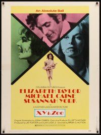9c244 X Y & ZEE 30x40 '71 Elizabeth Taylor, Michael Caine, Susannah York, Zee & Co.