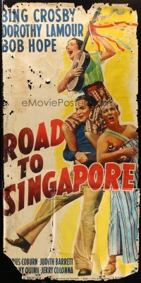 9c344 ROAD TO SINGAPORE 3sh '40 Bing Crosby, Bob Hope, sexy Dorothy Lamour with guitar!