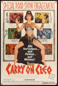 9c405 CARRY ON CLEO style Z 40x60 '65 English sex on the Nile, the funniest film since 54 B.C.!
