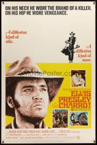 9c409 CHARRO 40x60 '69 different Elvis Presley, on his neck he wore the brand of a killer!