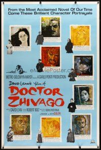9c417 DOCTOR ZHIVAGO 40x60 '65 David Lean, cool art portraits of 9 top stars by M. Piotrowski!