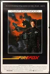 9c421 FIREFOX 40x60 '82 cool Charles deMar art of killing machine & Clint Eastwood!