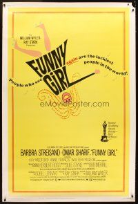 9c425 FUNNY GIRL 40x60 R72 Barbra Streisand, Omar Sharif, directed by William Wyler!