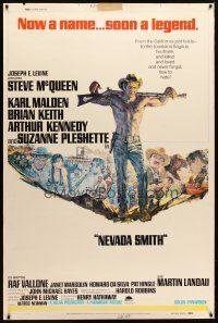 9c444 NEVADA SMITH 40x60 '66 Steve McQueen drank and killed and loved & never forgot how to hate!
