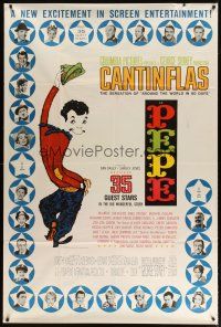 9c451 PEPE 40x60 '60 cool art of Cantinflas, plus photos of 35 all-star cast members!