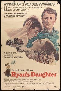 9c459 RYAN'S DAUGHTER 40x60 '70 David Lean, art of Sarah Miles & Robert Mitchum!