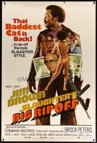 9c463 SLAUGHTER'S BIG RIPOFF 40x60 '73 the mob put the finger on BAD Jim Brown!