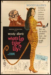 9c482 WHAT'S UP TIGER LILY 40x60 '66 wacky Woody Allen Japanese spy spoof with dubbed dialog!