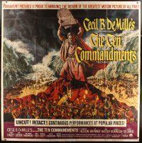 9c087 TEN COMMANDMENTS 6sh R66 Cecil B. DeMille classic starring Charlton Heston & Yul Brynner!