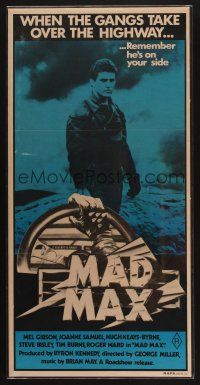 9c026 MAD MAX Aust daybill R1981 Mel Gibson, George Miller post-apocalyptic classic!